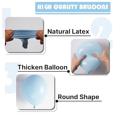 PartyWoo Baby Blue Balloons 100 pcs Different Sizes of 18 12 10 5 Inch Light Pastel Sky Aqua Blue Balloon Arch Kit Garland for Graduation Baby Shower Gender Reveal Party Decorations Blue-Q13 - Image 7