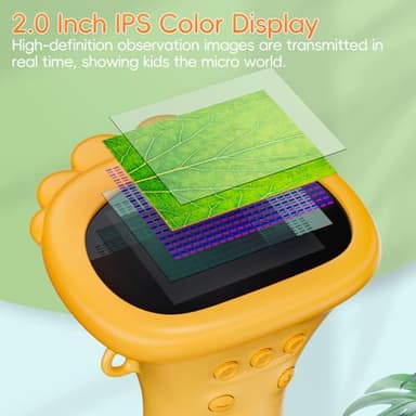 Microscope for Kids, SKYBASIC 2" IPS Screen 1000X Handheld Digital Microscopes HD Pocket Portable Mini USB Microscope Camera, PC Compatible, Science Edu Fun Birthday Gifts Toys for Children Students - Image 2