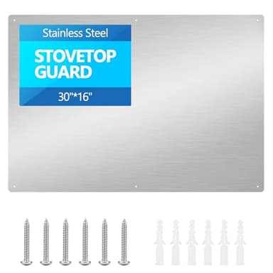 30" x 16" Thicken Heavy Range Hoods Stainless Steel Backsplash,Panel Splatter Guard for Stovetop,6 Pre Drilled Holes for Easy Installation,Keep the Walls Clean, Bright and Beautiful (30" x 16") - Image 3