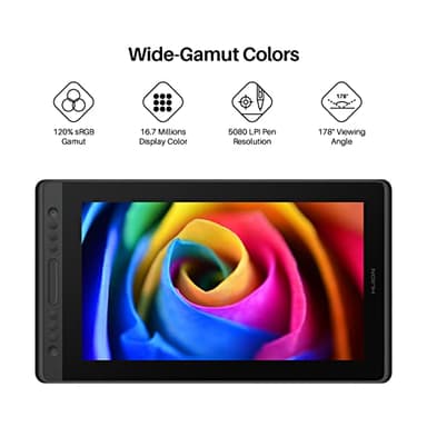 HUION KAMVAS Pro 16 Drawing Tablet with Screen, 15.6 inch Pen Display Anti-Glare Glass 6 Shortcut Keys Adjustable Stand, Graphics Tablet for Drawing, Writing, Design, Work with Windows, Mac and Linux - Image 3