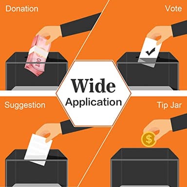 KYODOLED Black Suggestion Box with Slot and Lock for Voting, Donation Box with Sign Holder, Tip Jar, 6.2" x 4.6" x 4.0" - Image 8