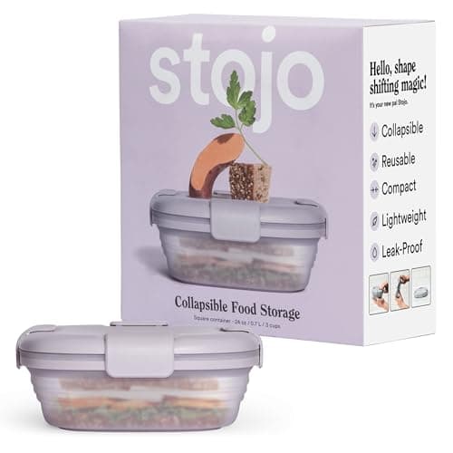 STOJO Collapsible Sandwich Box – 24oz, Reusable Food Storage Container, Silicone Bowl for Hot/Cold Food – Meal Prep, Lunch, Camping, Hiking – Dishwasher Safe (Set of 1, Lilac Purple) - Image 1
