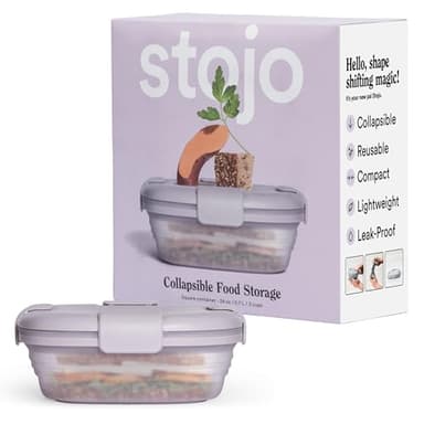 STOJO Collapsible Sandwich Box – 24oz, Reusable Food Storage Container, Silicone Bowl for Hot/Cold Food – Meal Prep, Lunch, Camping, Hiking – Dishwasher Safe (Set of 1, Lilac Purple) - Image 1