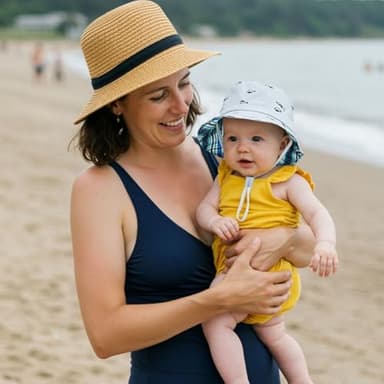 Durio Baby Sun Hats Summer Beach UPF 50+ Sun Protection Newborn Sun Hats Double Sides Cap for Baby Girl Infant Sun Hat Bucket Hat A Blue 3-6 Months - Image 7