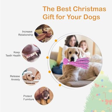 CPYOSN Dog Squeaky Toys Octopus - No Stuffing Crinkle Plush Dog Toys for Puppy Teething, Durable Interactive Dog Chew Toys for Small, Medium and Large Dogs Training and Reduce Boredom, 2 Pack - Image 6