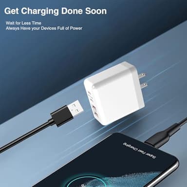 40W USB C Wall Charger, 4-Port,40w PD Power Adapter + QC Wall Plug Multiport Type C Charging Block Cube, A+C Charging Blocks USB-c Fast chargingCompatible with i Phone 16/15/14/13 (2 Pack with Cable) - Image 7