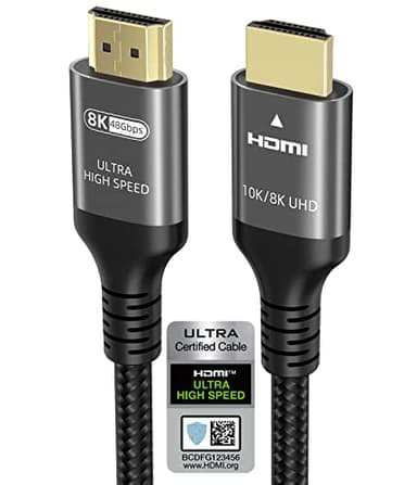 Ubluker 10K 8K 4K HDMI Cable 48Gbps 10 FT, Certified Ultra High Speed HDMI® Cable 4K 240Hz 144Hz 120Hz 8K60Hz 0.01ms HDR10+ eARC HDCP2.3 Netflix Roku TV PC Monitor Projector PS5 Xbox - Image 1