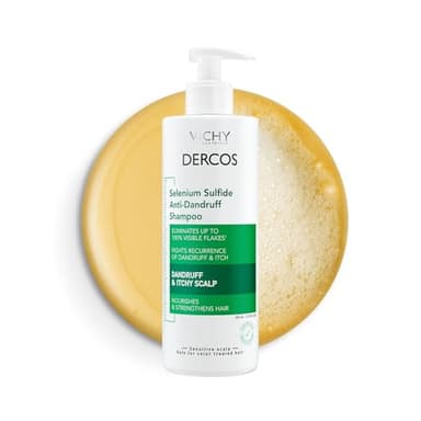 Dercos Anti Dandruff Shampoo, Dry Scalp Treatment and Itch Relief. Prescription Strength Comparable to 2% Ketoconazole, for Mild to Severe Dandruff-Prone Hair & Flaky, Itchy Scalps, 13.5 Fl. Oz. - Image 1