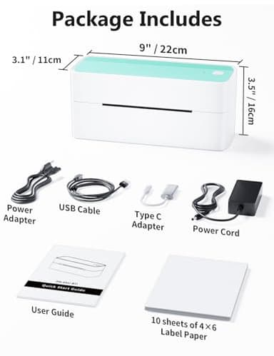 Phomemo Bluetooth Thermal Shipping Label Printer, 241BT Wireless Thermal Label Printer for Shipping Packages, Inkless Thermal Shipping Label Printer, Compatible with iPhone, Android, Green - Image 7