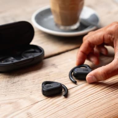 JBL SoundGear Sense - True Wireless Open-Ear Headphones, OpenSound Technology, Splash and dust Resistant, 4 mics for Crisp, Clear Calls, Up to 24 Hours of Battery Life, Plus Speed Charge (Black) - Image 2