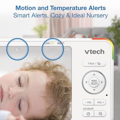 VTech 5.5" IPS Screen 720P Video Baby Monitor with Camera and Audio, Pan-Tilt-Zoom, Night Light, 2-Way Talk, Lullabies, Soothing Sounds, Long Battery Life, No WiFi: Advanced HD Plus - Image 10