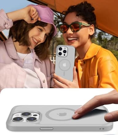 BossKiss Compatible with iPhone 15 Pro Case, [Compatible with Magsafe] [Screen+Camera Protector] Magnetic Translucent Matte Women Men Girl Protective Cover for iPhone 15 Pro 6.1", Titanium Gray - Image 6