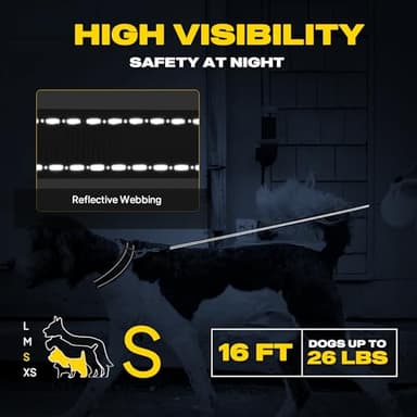 Fida Retractable Dog Leash, 16 ft Dog Walking Leash for Small Dogs up to 26 lbs, 360° Tangle Free, Black - Image 6