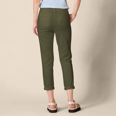 Amazon Essentials Women's Mid-Rise Slim-Fit Stretchy Cropped Tapered Leg Khaki Dress Pants (Available in Plus Size), Dark Olive, 18 - Image 3