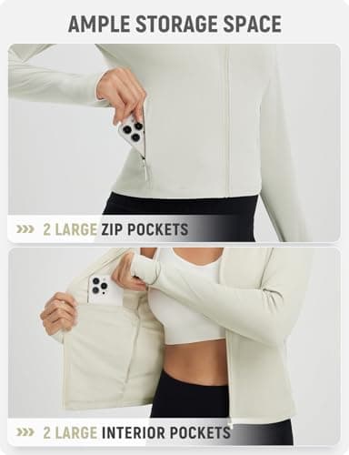 baleaf Women's SPF Sun Shirts UV Protection UPF 50+ Full Zip Jacket Lightweight Quick Dry Long Sleeve Clothing Raw Linen S - Image 4