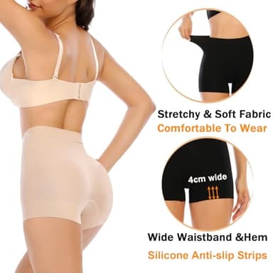 Womens Seamless Shaping Boyshorts Panties Tummy Control Underwear Slimming Shapewear Slip Shorts(#A2 Beige(light Tummy Control),Small) - Image 3
