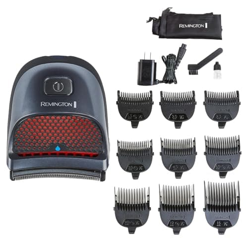 Remington Shortcut Pro Self-Haircut Trimmer Kit, Waterproof Cordless Electric Razor for Head, Beard, and Body, Curved Blades and 9 Trimmer Lengths, Head Shaver, 5-Minute Quick-Charge, 14-Piece Set - Image 1