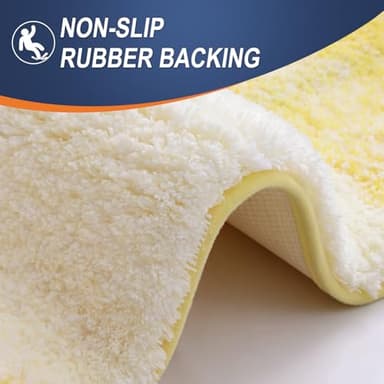 OLANLY Bathroom Runner Rugs 47x17, Extra Soft Absorbent Microfiber Bath Rugs, Rubber Backing, Quick Dry, Machine Washable Bath Mats for Bathroom Floor, Tub and Shower, Home Decor Accessories, Yellow - Image 4