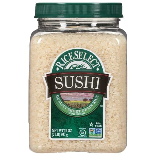 RiceSelect Sushi Rice for Sushi and Japanese Food, Premium Gluten-Free Short-Grain Rice, Non-GMO, 32-Ounce Jar - Image 1