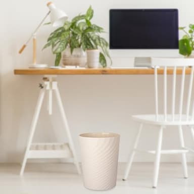 UUJOLY Plastic Small Trash Can Wastebasket, Garbage Container Basket for Bathrooms, Laundry Room, Kitchens, Offices, Kids Rooms, Dorms, (Beige, 1.8 Gallon/2 Pack) - Image 4