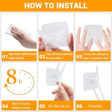 No Drill Furniture Anchors Adhesive (10 Packs) for Baby Proofing, Adjustable Anti-Tip Furniture Wall Safety Straps for Child, Keep Toddlers & Pets Safe from Falling Furniture Like Dresser & Bookshelf - Image 7