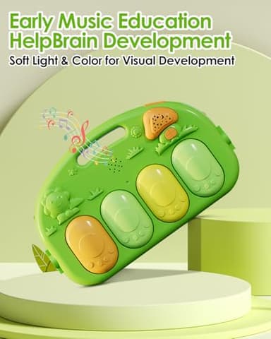 dearlomum Baby Play Mat Gym, Funny Play Piano Tummy Time Activity Mat with 5 Infant Sensory Toys, Music and Lights, Boy & Girl Gifts for Newborns 0 to 3 6 9 12 Months (Green) - Image 3