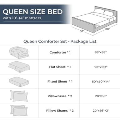 HEVUMYI Queen Comforter Set - 7-Piece All Season Bed in a Bag Queen, Ultra Soft Bedding Set with Comforter, Flat Sheet, Fitted Sheet, Pillowcases, Pillow Shams, Pink & Ivory - Image 8