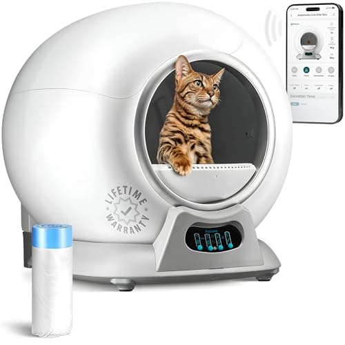 PetCove Self Cleaning Litter Box with Auto Safety Sensors for Multiple Cats - Automatic Cat Litter Box Self-Cleaning - Covered Odor Removal with APP Control - Compatible On All WiFi - Electric Robot - Image 1