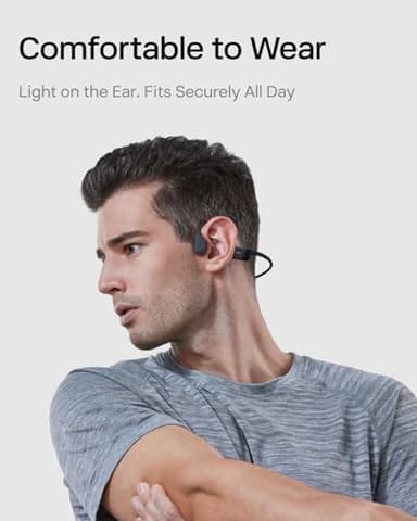 SHOKZ OpenRun Mini with USB-C Charging - Open-Ear Bluetooth Bone Conduction Sport Headphones - Sweat Resistant Wireless Earphones for Workouts and Running - Built-in Mic, with Hair Band - Black - Image 3