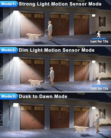 Gusicil Solar Lights for Outside, 172LED 3Modes Split Motion Sensor Outdoor Lights with Remote Control, Solar Lights Outdoor Waterproof IP65, Outdoor Solar Lights for Yard,Patio,Garden,Garage, 2 Pack - Image 6