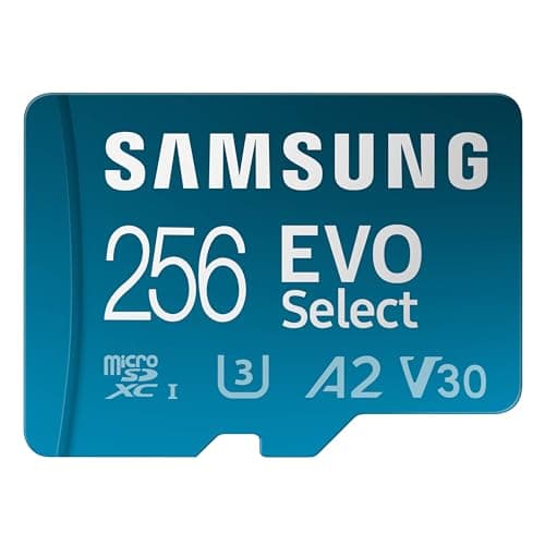 Samsung EVO Select microSDMemory Card + Adapter, 256GB microSDXC, Up-to 160 MB/s, 4K UHD, UHS-I, C10, U3, V30, A2, for Mobile Phone, Smartphones, Nintendo-Switch, and Tablets (MB-ME256SA/AM) - Image 1