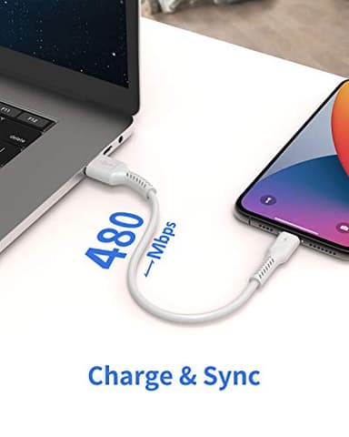 6 inch iPhone Charge Cable Short, 0.5ft 5Pack USB to Lightning Cord for Fast Charging Stations Compatible with Apple iPhone 12 11 Pro Max Xs 8 7 6 5 Plus, iPad Air/Mini - Image 4