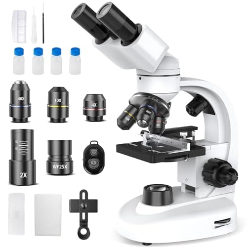 Compound Binocular Microscope for Kids & Adults - 40X-2000X Magnification Professional Microscopes with Slides - Kids Microscope Kit for School & Family Science Education Equipment - Image 1