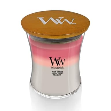 WoodWick Medium Hourglass Candle Shoreline Trilogy Scent 9.7oz Crackles as it burns Premium Soy Blend Perfect for gifting - Image 2
