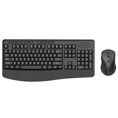 Wireless Keyboard and Mouse Combo, E-YOOSO 2.4GHz Full Sized Ergonomic Wireless Keyboard with Wrist Rest, 3 DPI Adjustable and 6 Buttons Cordless USB Mouse for Computer, Laptop, PC, Windows (Black) - Image 9