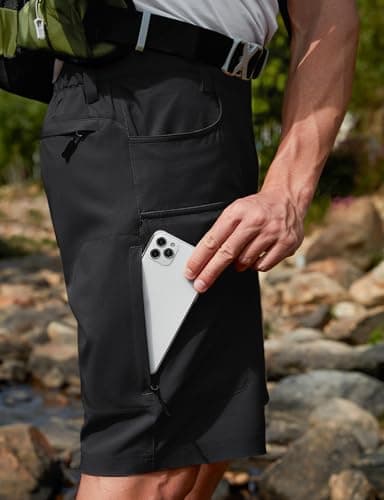 Moosehill Mens Cargo Hiking Shorts Lightweight Water Resistant for Casual Golf Work Tactical Fishing with 6 Pockets(Black, 30) - Image 4