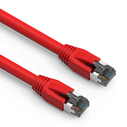 Nippon Labs Cat8 RJ45 1FT Ethernet Patch Internet Network LAN Cable, Shielded Latest 40Gbps 2000Mhz, Weatherproof S/FTP for Router, PS4, PS5, Xbox, PoE, Switch, Modem (Red) (60CAT8-1-24RD)