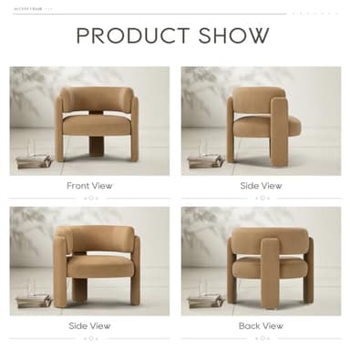 COLAMY Modern Velvet Accent Chair, Upholstered Barrel Chair, Comfy Side Arm Chair with 3 Legs for Living Room, Bedroom, Reading, Khaki - Image 8