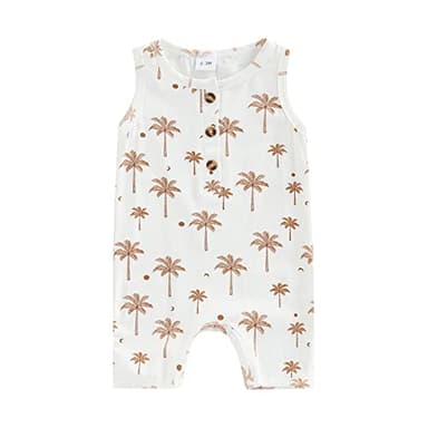 CIYCUIT Baby Boy Sleeveless Romper Newborn 0 3 6 9 12 Months Summer Clothes White 3-6 Months - Image 1