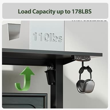 Agilestic L Shaped Standing Desk Adjustable Height, Electric Corner Standing Desk, 63 x 55 inch Sit Stand Computer Table with Splice Board, Gaming Table, Black - Image 7