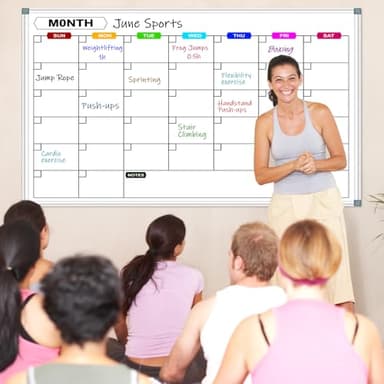 CALENBO Large Monthly Calendar Whiteboard for Wall 72" x 40", Dry Erase Board Calendar for Wall Mounted Board, Office White Board Monthly Planning Board Bulletin Board for School, Home Use - Image 8