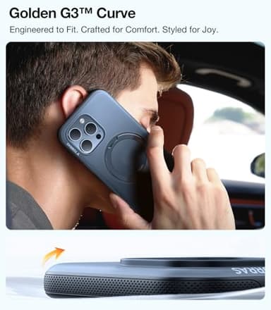 TORRAS 360° Magnetic Stand for iPhone 16 Pro Case, [Fit for MagSafe][Camera Control Button] Mil-Grade Protection Translucent Slim Anti-Scratch Rotatable Ring Kickstand, Obsidian Black, OFitness Series - Image 6