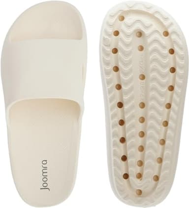 Joomra Womens Pillow Slippers Shower Slides Cloud Cushioned With Arch Support Foot Pain Relief Nude Foam Female House Shoes Cloudies Garden Plantar Fasciitis Sandals for Ladies Sandalias Beige 40-41 - Image 4
