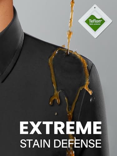 siliteelon Button Down Shirts for Women Black Collared Stain Shield Dress Shirts Wrinkle Free Long Sleeve Business Button Up Shirt Slim Fitted Solid Casual Work Blouse - Image 3