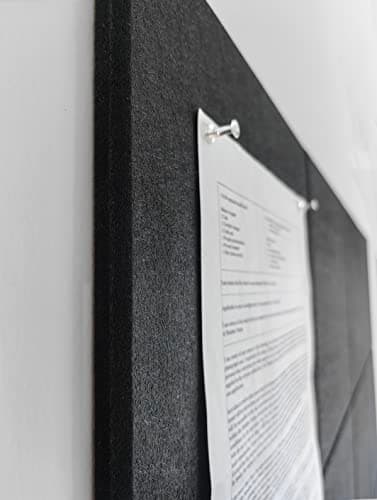 DECORITA Felt Wall Tiles | Large Cork Board Alternative | Aesthetic Felt Bulletin Board for Office, Home & Classroom | Large Cork Boards for Walls Pinboard (12-Pack) | Black - Image 5