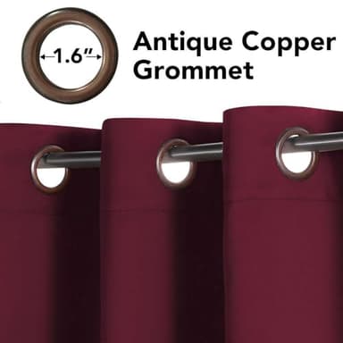 H.VERSAILTEX Premium Blackout Curtains for Bedroom Thermal Insulated Room Darkening Curtains Bedroom Curtains for Christmas Home Decoration - Grommet Top (2 Panels,Burgundy, 52 by 84 - Inch) - Image 4