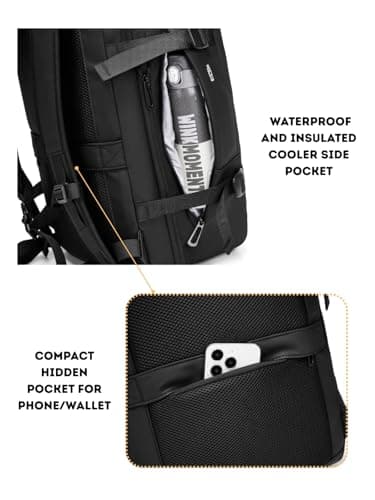 POIXM Vacuum Seal Compression Backpack Travle Backpack 60L Expandable Vacpack with USB Charging Port, Carry-On Suitcase Luggage Water-Resistant (Vacuum Pump Included) - Image 6