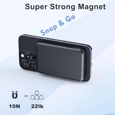 Magnetic Power Bank 5000mAh, Magnetic Portable Charger with Type-C Cable, Slim MagSafe Battery Pack, Magnetic Battery Pack for iPhone 16/15/14/13/12 - Image 4