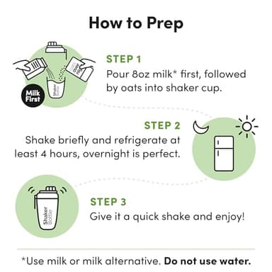Oats Overnight Party Variety Pack - High Protein, High Fiber Breakfast Protein Shake - Gluten Free Oatmeal, Non GMO Oatmeal - Cookies & Cream, Coconut Cream Pie & More Flavors (8 Pack + Shaker Bottle) - Image 6