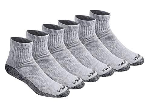 Dickies Men's Dri-Tech Moisture Control Quarter Socks (6, 12, 18 Pairs), Grey (6 Pairs), Large - Image 1